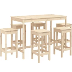 Puutarhan bistrosarja 7-osainen valkoinen täysi mänty (54756)
