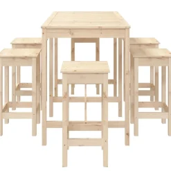 Puutarhan bistrosarja 7-osainen valkoinen täysi mänty (54756)