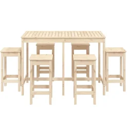 Puutarhan bistrosarja 7-osainen valkoinen täysi mänty (54756)
