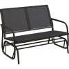 Puutarhan Keinupenkki musta 120,5x76x86,5 cm kangas ja teräs (62708)