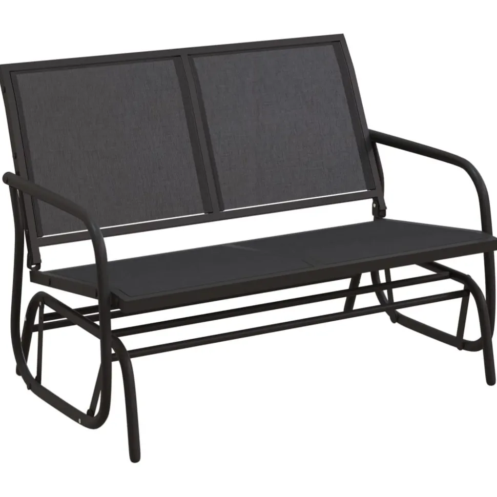 Puutarhan Keinupenkki musta 120,5x76x86,5 cm kangas ja teräs (62708)