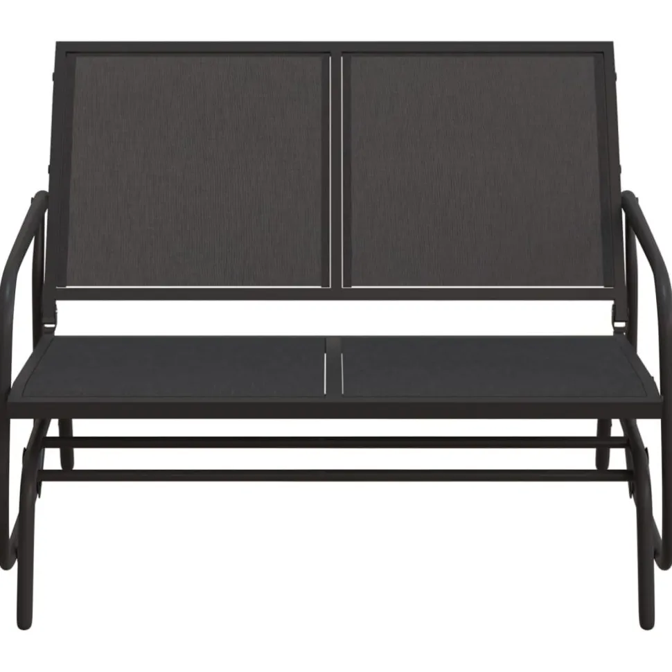 Puutarhan Keinupenkki musta 120,5x76x86,5 cm kangas ja teräs (62708)