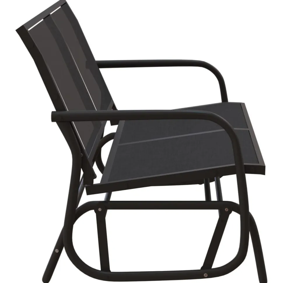 Puutarhan Keinupenkki musta 120,5x76x86,5 cm kangas ja teräs (62708)