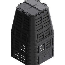 Puutarhan kompostiastia, 93.3x93.3x146 cm, 1000 litraa, musta