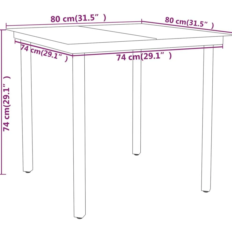 Puutarhan ruokailuryhmä 80 cm, harmaa, 3 osaa
