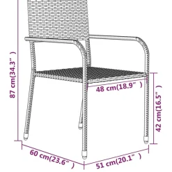 Puutarhan ruokailuryhmä 80 cm, harmaa, 3 osaa