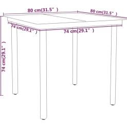 Puutarhan ruokailuryhmä 80 cm, harmaa, 3 osaa