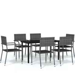 Puutarhan ruokailuryhmä 80 cm, harmaa, 3 osaa
