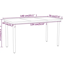 Puutarhan ruokailuryhmä 80 cm, harmaa, 3 osaa
