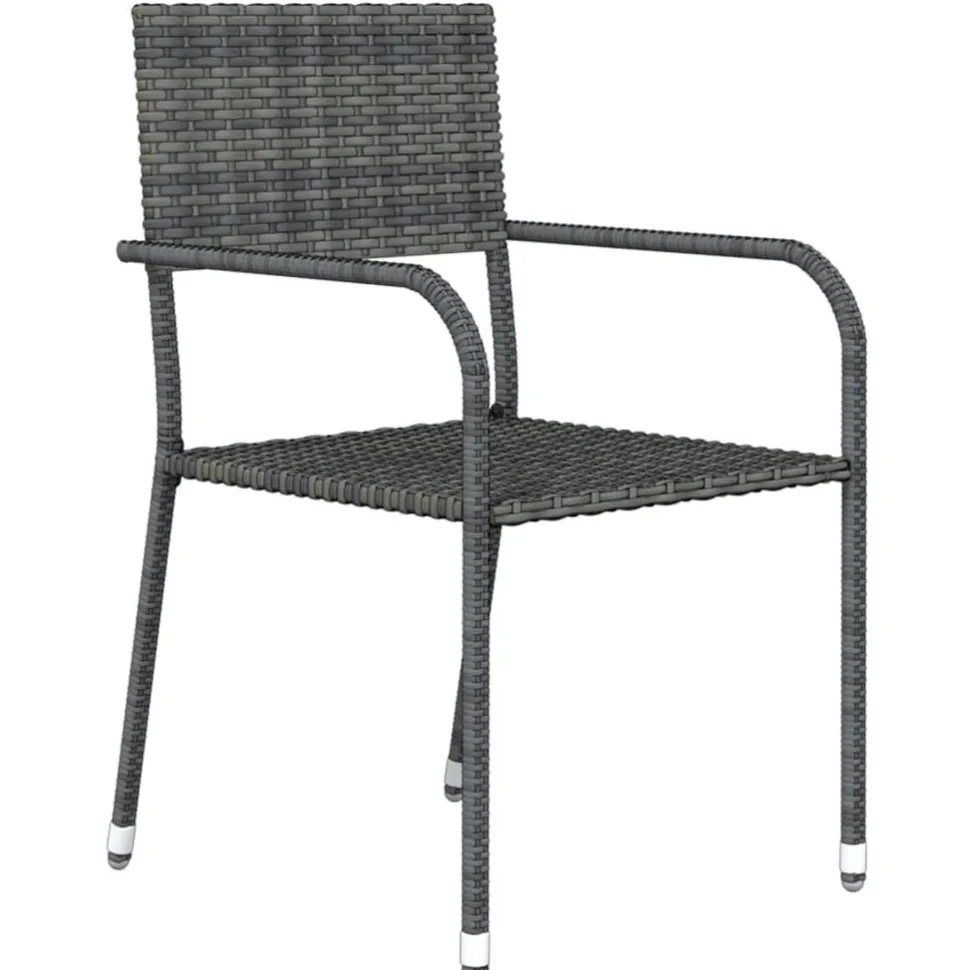 Puutarhan ruokailuryhmä 80 cm, harmaa, 3 osaa
