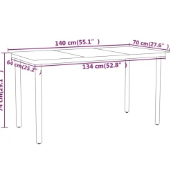 Puutarhan ruokailuryhmä 80 cm, harmaa, 3 osaa