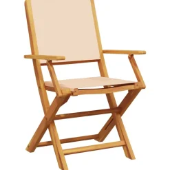 Puutarhan ruokailuryhmä 5-osainen beige kangas ja täysi puu (81703)