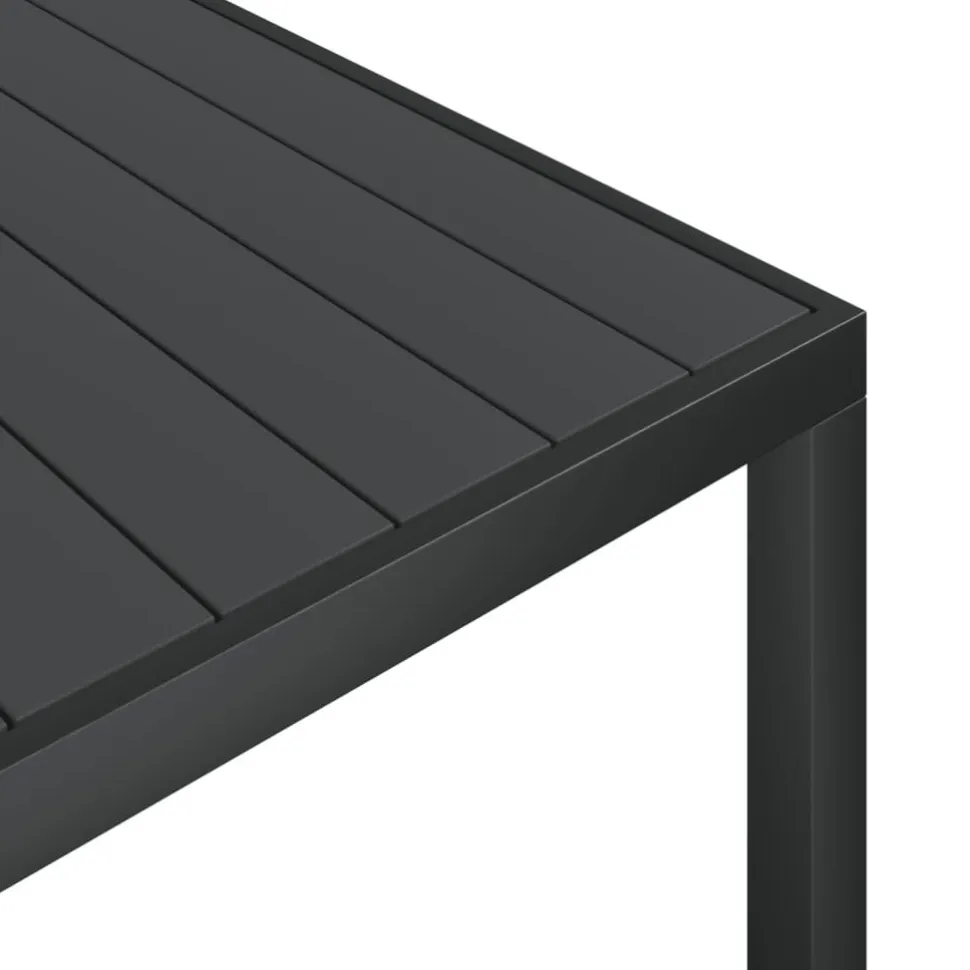 Puutarhan ruokailuryhmä 7-osainen musta alumiini (00603)