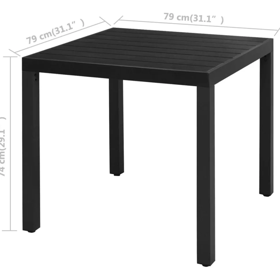 Puutarhan ruokailuryhmä 3-osainen PVC rottinki musta (60118)