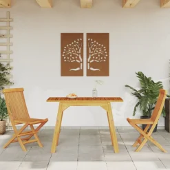 Puutarhan ruokapöytä 110x56x75 cm täysi akasiapuu (66372)