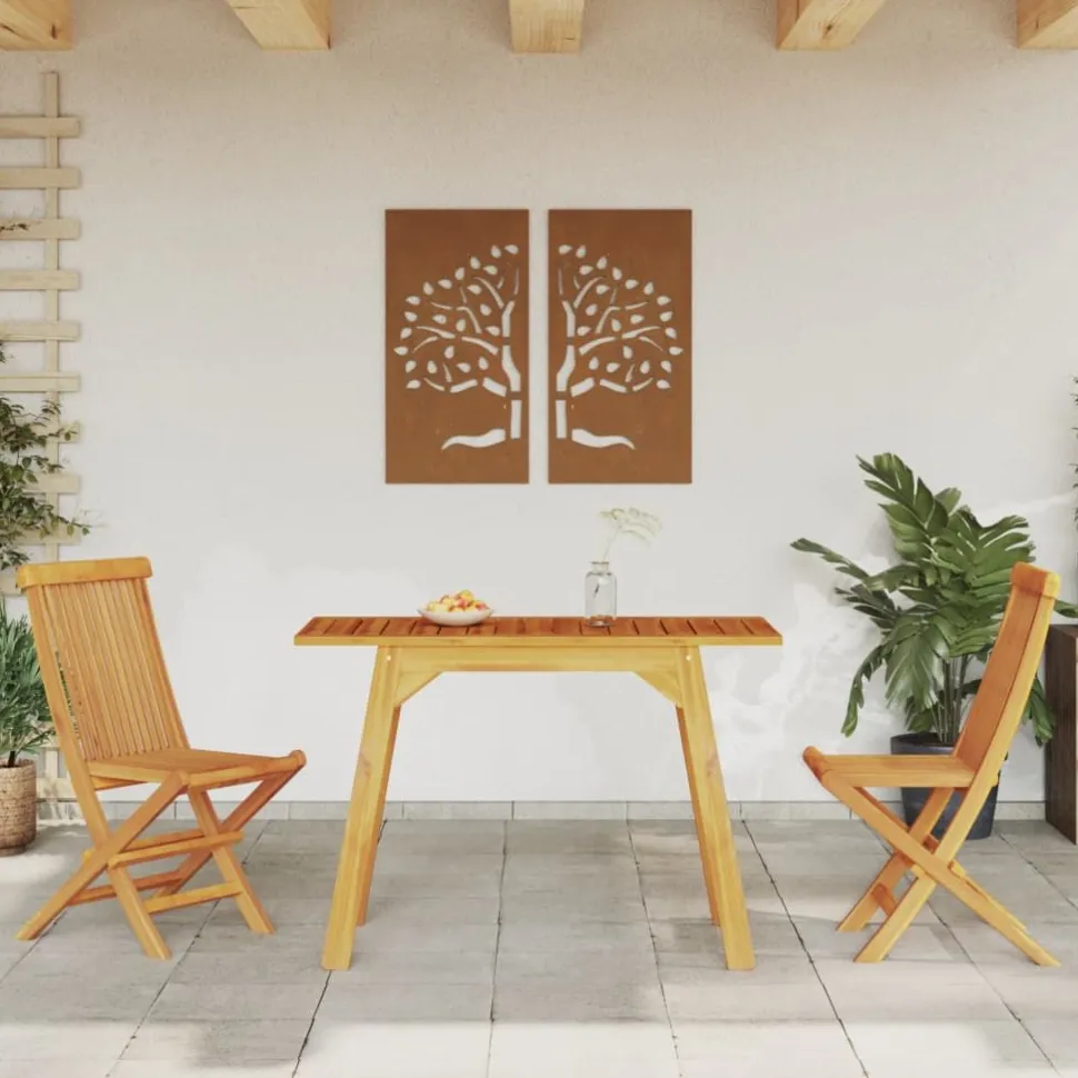 Puutarhan ruokapöytä 110x56x75 cm täysi akasiapuu (66372)