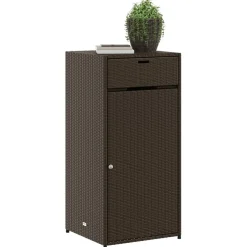 Puutarhan säilytyskaappi ruskea 55x55x111 cm polyrottinki
