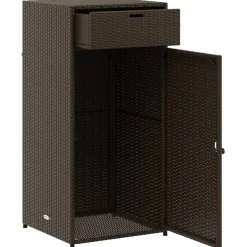 Puutarhan säilytyskaappi ruskea 55x55x111 cm polyrottinki