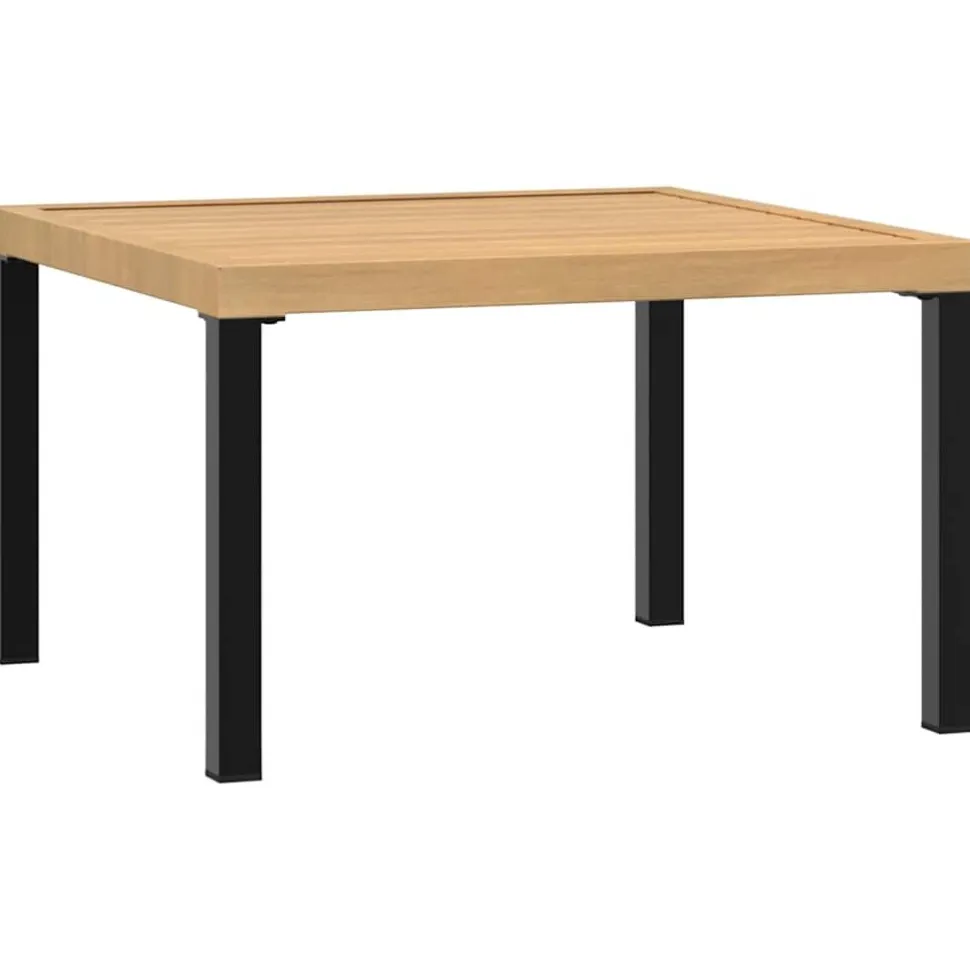 Puutarhan sohvapöytä musta 65x65x40 cm alumiini (08573)