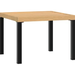 Puutarhan sohvapöytä musta 55x55x39,5 cm jauhemaalattu teräs (08568)