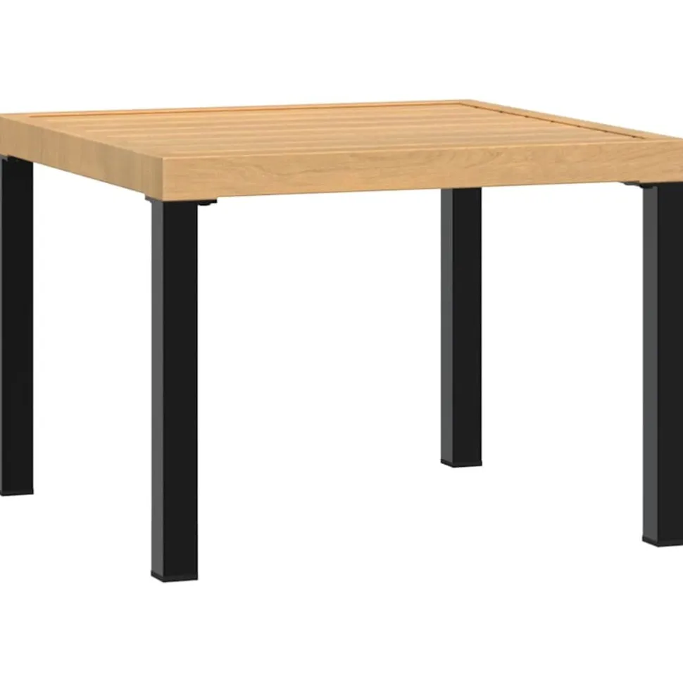 Puutarhan sohvapöytä musta 55x55x39,5 cm jauhemaalattu teräs (08568)