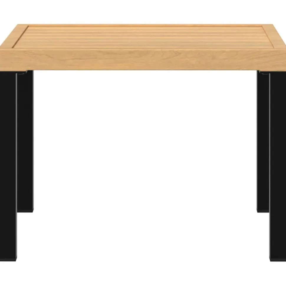 Puutarhan sohvapöytä musta 55x55x39,5 cm jauhemaalattu teräs (08568)