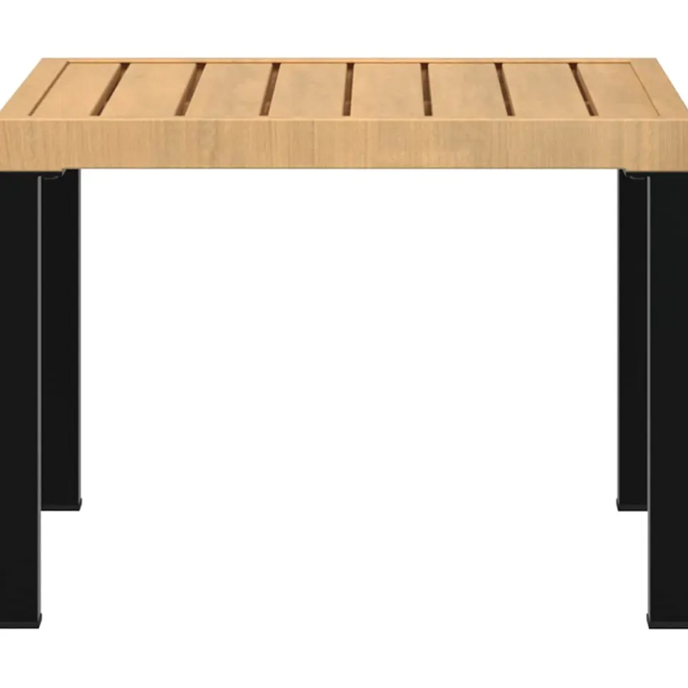 Puutarhan sohvapöytä musta 55x55x39,5 cm jauhemaalattu teräs (08568)