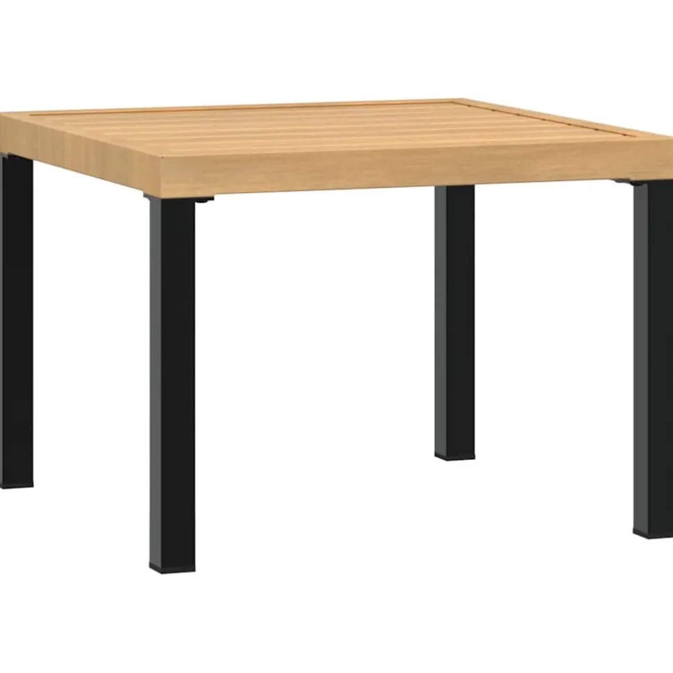 Puutarhan sohvapöytä musta 55x55x39,5 cm jauhemaalattu teräs (08568)