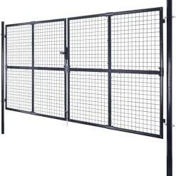 Puutarhan verkkoportti galvanoitu teräs 289x175cm harmaa