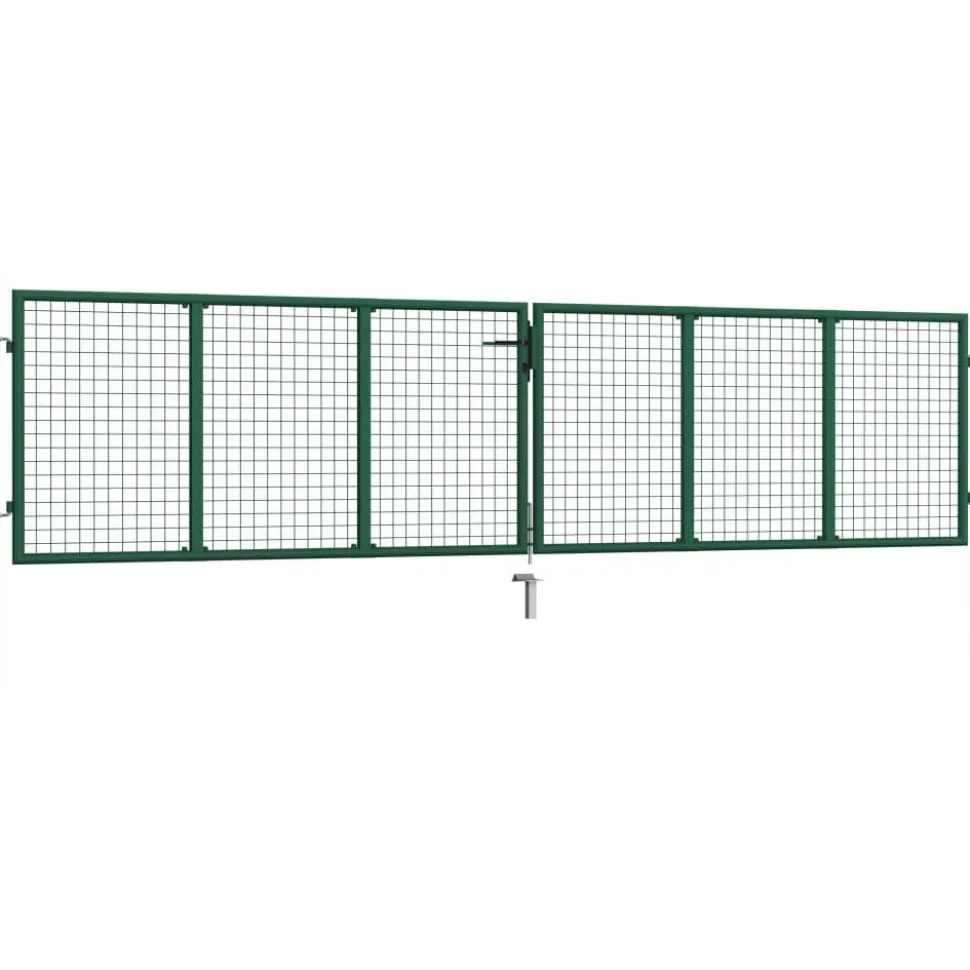 Puutarhan verkkoportti teräs 400x100cm vihreä
