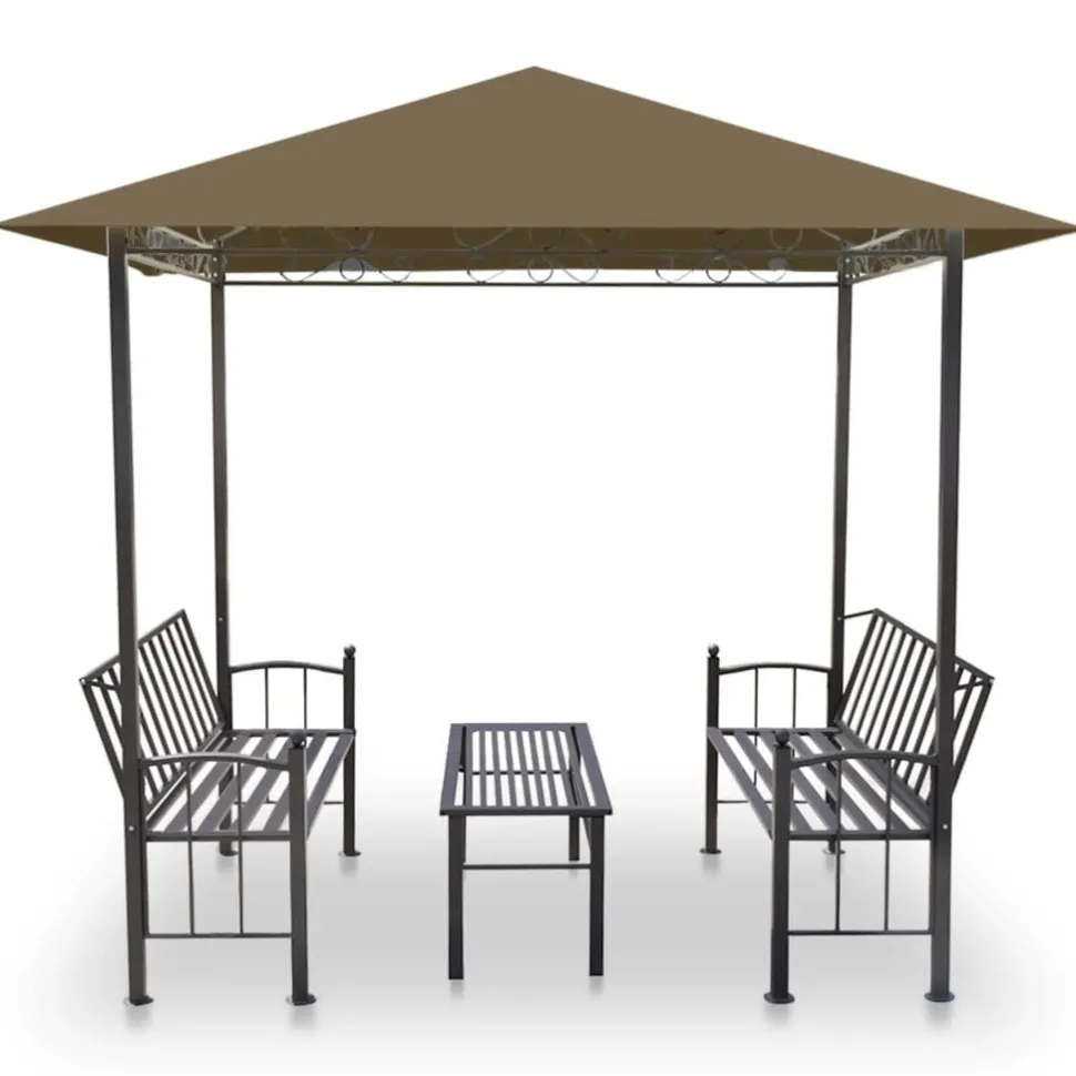 Puutarhapaviljonki pöydällä ja penkeillä 2,5x1,5x2,4m 180 g/m²