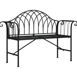 Puutarhapenkki 2-istuttava 128 cm musta teräs (18828)