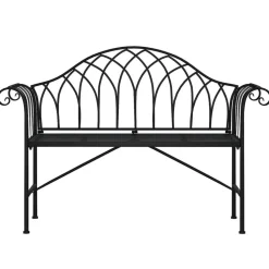 Puutarhapenkki 2-istuttava 128 cm musta teräs (18828)