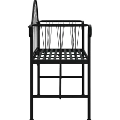 Puutarhapenkki 2-istuttava 128 cm musta teräs (18828)