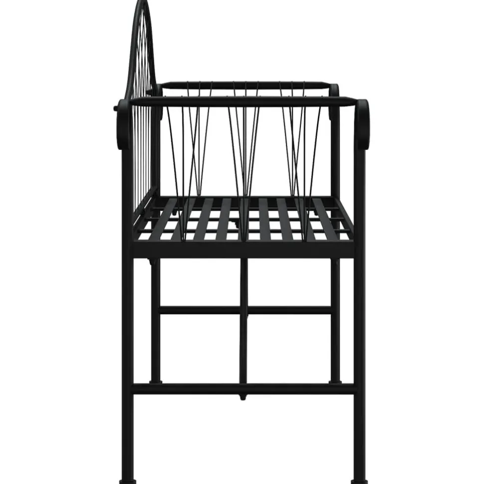 Puutarhapenkki 2-istuttava 128 cm musta teräs (18828)