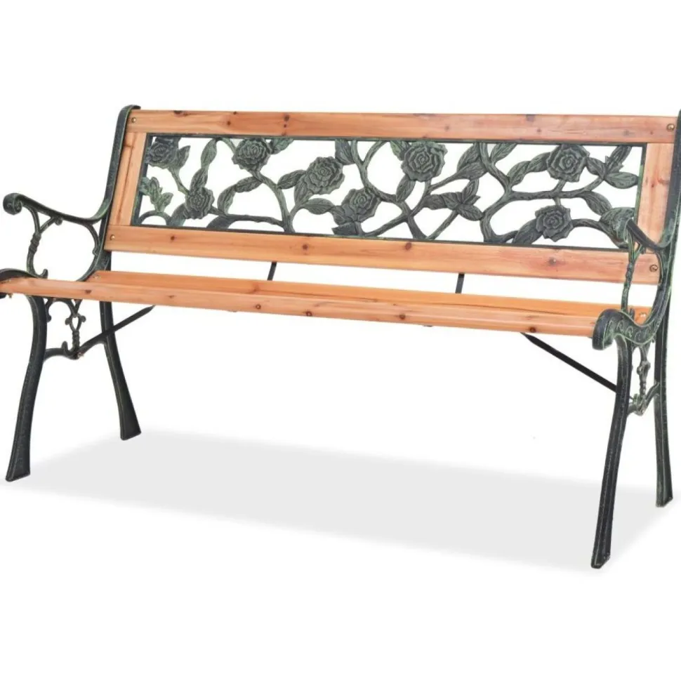 Puutarhapenkki ruusukuvio 122 cm