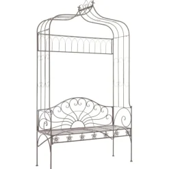 Puutarhapenkki 122 cm rauta antiikinruskea