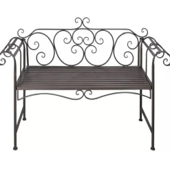 Puutarhapenkki 132 cm teräs antiikinruskea