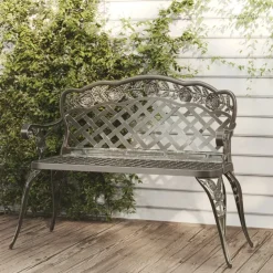 Puutarhapenkki 108 cm valualumiini vihreä
