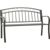 Puutarhapenkki harmaa 120 cm teräs