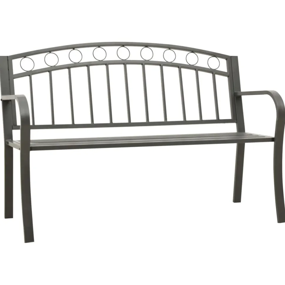 Puutarhapenkki harmaa 120 cm teräs