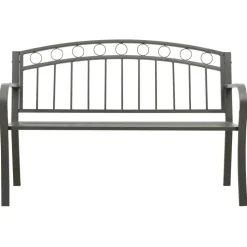 Puutarhapenkki harmaa 120 cm teräs