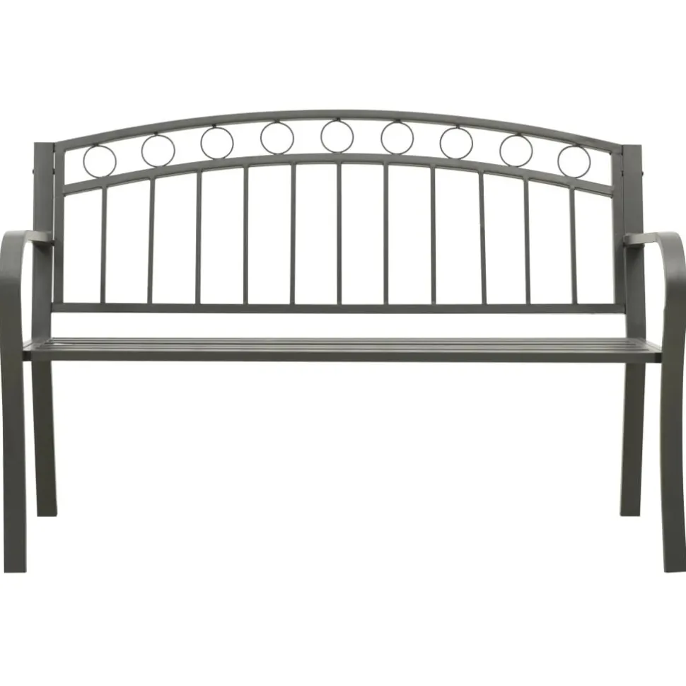 Puutarhapenkki harmaa 120 cm teräs