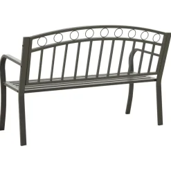 Puutarhapenkki harmaa 120 cm teräs