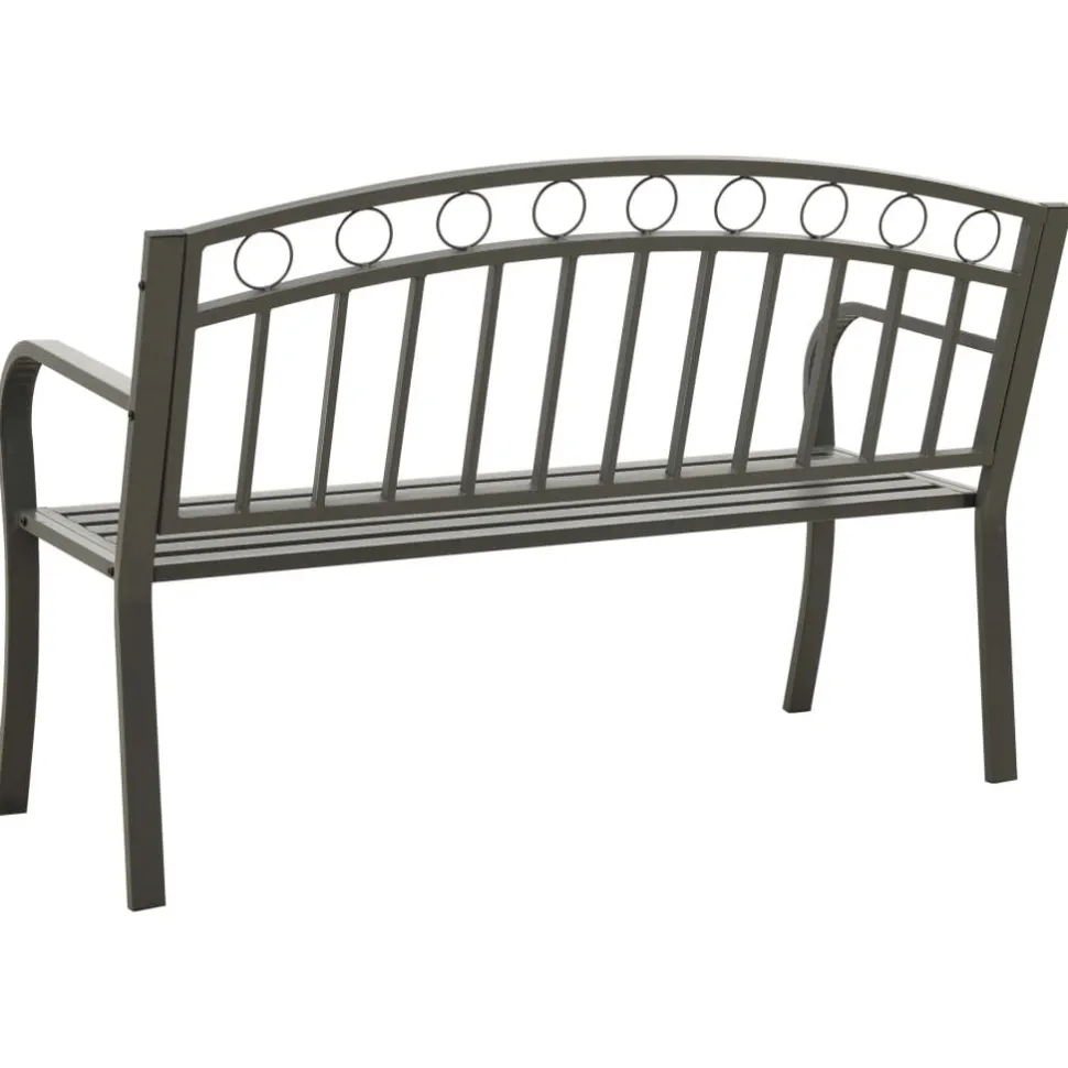 Puutarhapenkki harmaa 120 cm teräs