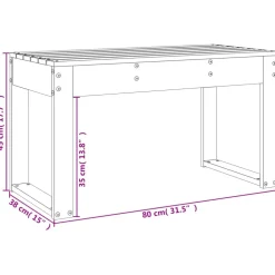 Puutarhapenkki harmaa 80x38x45 cm, mänty