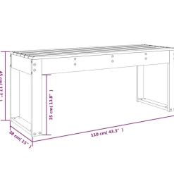 Puutarhapenkki harmaa 110x38x45 cm, mänty
