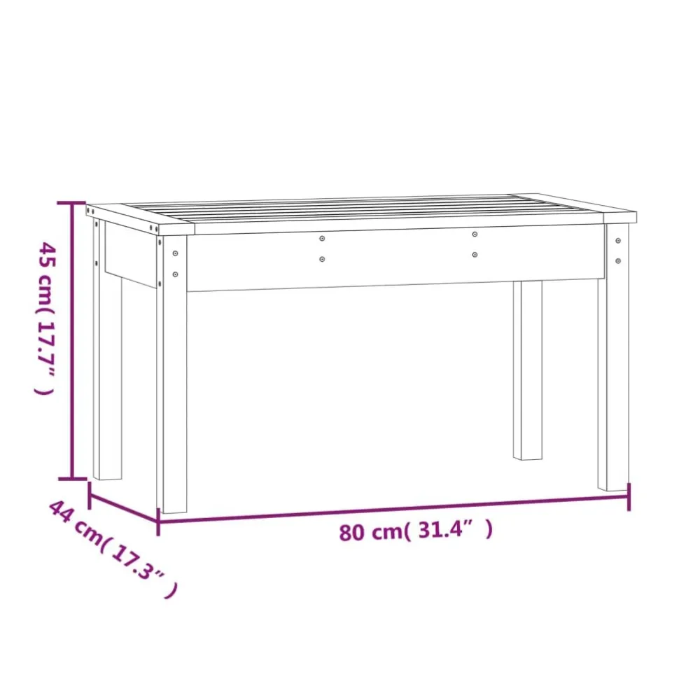 Puutarhapenkki harmaa 80x44x45 cm, mänty
