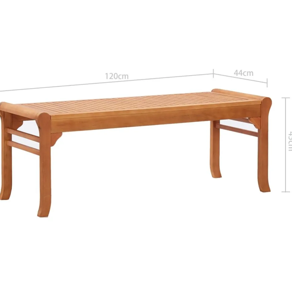 puutarhapenkki Kahden istuttava 120 cm täysi eukalyptuspuu (47290)