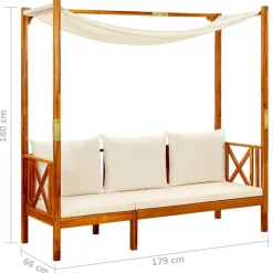Puutarhapenkki katoksella, akasiapuu
